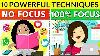 10 SECRET TIPS TO STAY FOCUS  HOW TO STUDY WITH FULL CONCENTRATION 100 EFFECTIVE TRICKS amp HACKS [upl. by Hpesoj]