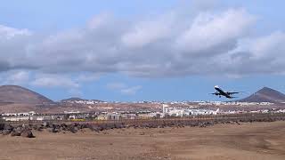 Take offs from Lanzarote Airport January 2024 [upl. by Gerbold]