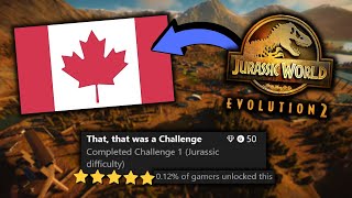 Canada on JURASSIC Difficulty  Challenge Mode  Jurassic World Evolution 2 [upl. by Vassell]