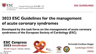 Revisión 2023 ESC Guidelines for the management of acute coronary syndromes [upl. by Afatsuom787]