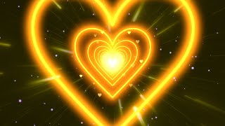 Yellow Heart Background 💛 Love Hearts Background Video Effects 💛 Motion Graphics Hearts Background [upl. by Inoek]