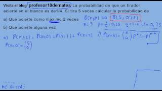 Distribución binomial 06 ejercicio 3 [upl. by Rooney]