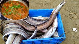 Market To Kitchen  Eel Fish Curry Recipe 2017  Cooking Eel Fish Gravy  Village Food 2017 [upl. by Eibor684]