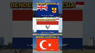 EVOLUSI BENDERA INDONESIA MALAYSIA PALESTINA shorts [upl. by Allin]