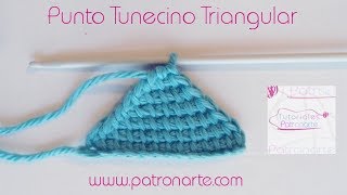 Triangulos a Crochet Tunecino Paso a Paso [upl. by Joelly708]