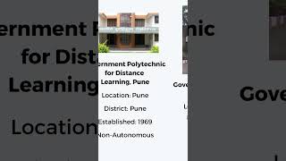 Government Polytechnic in Maharashtra  Pune Region  diplomaadmission polytechnic shorts short [upl. by Nahshon]