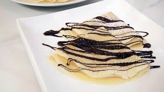 Cómo hacer crepes caseros con chocolate receta fácil de masa de crepes [upl. by Maddocks18]