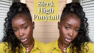 Easy Sleek High Ponytail  NO GLUE OR THREAD [upl. by Sumahs]