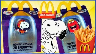 Happy Meal 🍎 Snoopy Fistaszki 🥜 Okdryj kosmos ze Snoopym 🚀 zabawki McDonalds 2019 [upl. by Bronnie597]