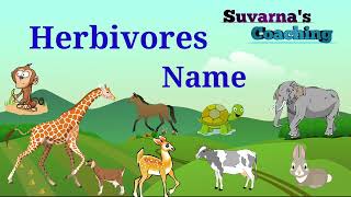 Herbivores Name  Plant Eating Animals Name in English [upl. by Enela]