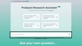 ProQuest Research Assistant Video [upl. by Ingeborg]