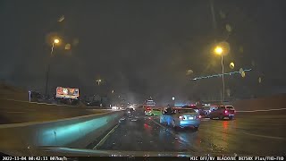 Dash camera video shows 100car pileup in Denver [upl. by Hubey630]