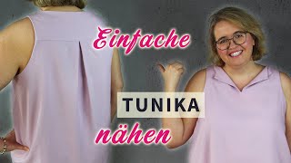 Einfache Tunika nähen mit Kellerfalte 👚figurfreundlich 🧵ideal für Musselin Baumwolle Leinen [upl. by Battat]