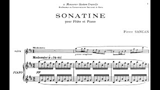 P Sancan  Sonatine for Flute and Piano with score [upl. by Sidonius528]