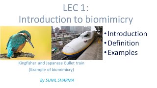 Lec 1  Introduction to Biomimicry WHAT IS BIOMIMICRYLESSONS FROM NATURE [upl. by Eaner]