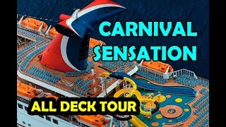 Carnival Sensation ALL DECK TOUR [upl. by Bernardina]