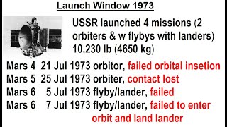 Astronomy  Ch 12 Mars 48 of 62 Launch Window 1973 [upl. by Abran]