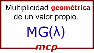 Multiplicidad geométrica de un valor propio  Definición [upl. by Krenn]