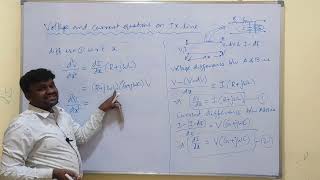 VOLTAGE AND CURRENT EQUATIONS ON TRANSMISSION LINE [upl. by Ellivro581]