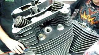 Part 04 How to install cylinder head on a Harley vtwin SampS Revtech EVO [upl. by Ayrad]