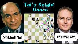 Tals Knight Dance Stunning 5Move Checkmate Against Hjartarson  Reykjavik 1987 [upl. by Pauwles]