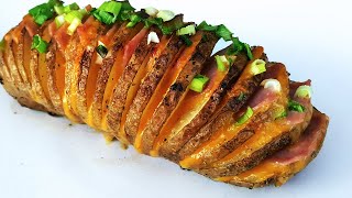 Easy Loaded Hasselback Potato with Ham and Cheese [upl. by Firmin59]