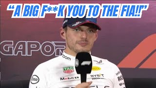 Max Verstappen Showing Protest to FIA by Giving Cold Boring Annoying Answers to the press [upl. by Alyehc]