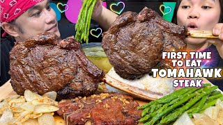 TOMAHAWK STEAK with BUTTER GARLIC ASPARAGUS ONION amp TINOLANG MANOK MUKBANG PINOY MUKBANG EATING SHOW [upl. by Trebron]