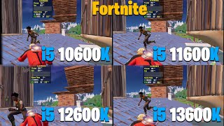 i5 10600K vs 11600K vs 12600K vs 13600K  Fortnite Performance Mode [upl. by Dene]