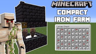 Minecraft EASY amp POWERFUL IRON FARM 116  No Zombie Needed [upl. by Tonkin332]