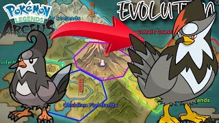 How to Evolve Staravia Into Staraptor In Pokémon Legends Arceus [upl. by Chaffin]