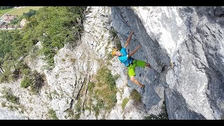 Via Ferrata de Thônes  La Roche à lAgathe  Le surplomb dErmite EF [upl. by Nitsirk597]