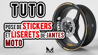 TUTO  COMMENT POSER SES STICKERS ET LISERETS DE JANTES MOTO MStickers [upl. by Ainesell]