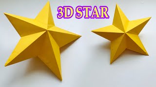 How to Make 3D Star for your Christmas Decoration  Paper Craft [upl. by Ishmul66]