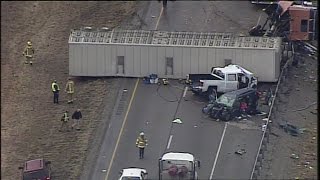 Chopper 9 flies over scene of fatal wreck on I71 near KY 14Walton exit [upl. by Nyar]