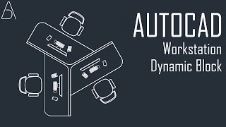 Office Workstation Dynamic Block  AutoCAD Tutorial  1 [upl. by Enyledam]