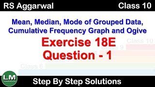 Mean Median and Mode Ogive  Class 10 Exercise 18E Question 1  RS Aggarwal  Learn Maths [upl. by Htebazila]