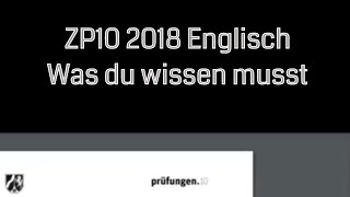 ZP10 Englisch 2018  Das müsst ihr wissen Teil 1 [upl. by Ilyak]