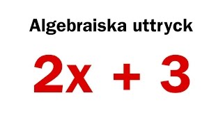 Algebraiska uttryck [upl. by Coben]