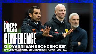 PRESS CONFERENCE  Giovanni van Bronckhorst  29 Oct 2022 [upl. by Amalbena814]