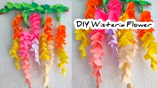 How to make a Flower  DIY Paper Wisteria  paper Flower  Origami Flowers  crepe paper Flower [upl. by Aushoj]