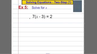 Solving TwoStep Equations1 [upl. by Castora214]