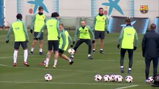 FC Barcelona training session Ready for the Cup second leg [upl. by Anaitsirc]