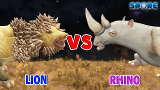 Lion vs Rhino  Carnivore Animal vs Herbivore Animal S1E7  SPORE [upl. by Erdnoed]