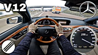 MercedesBenz S600 L V12 W221 TOP SPEED DRIVE ON GERMAN AUTOBAHN 🏎 [upl. by Sheldon287]