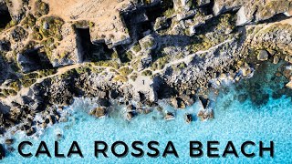 Cala Rossa Beach A Sicilian Paradise  Favignana Island  4K Drone Footage [upl. by Lonni]