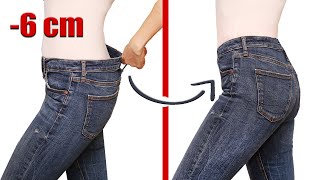 How to downsize jeans at the waist so they fit you perfectly  2 easy ways [upl. by Neenaej]