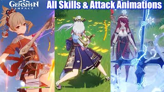 Genshin Impact  All 37 Characters Skills amp Attack Animations Inazuma Updated [upl. by Arotal135]