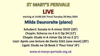 St Marys Perivale LIVE  Milda Daunoraite piano [upl. by Rramed17]