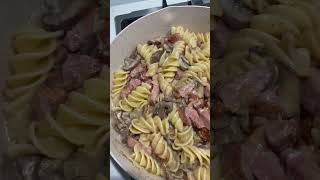 Giant Fusilli Carbonara athletenutrition shorts italianrecipe [upl. by Lonne]